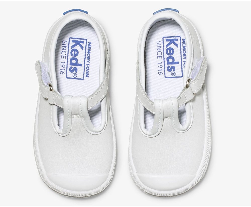 Slip Ons Keds Enfant Blanche - Champion Toe Cap T-Strap - 183-YEPUZA